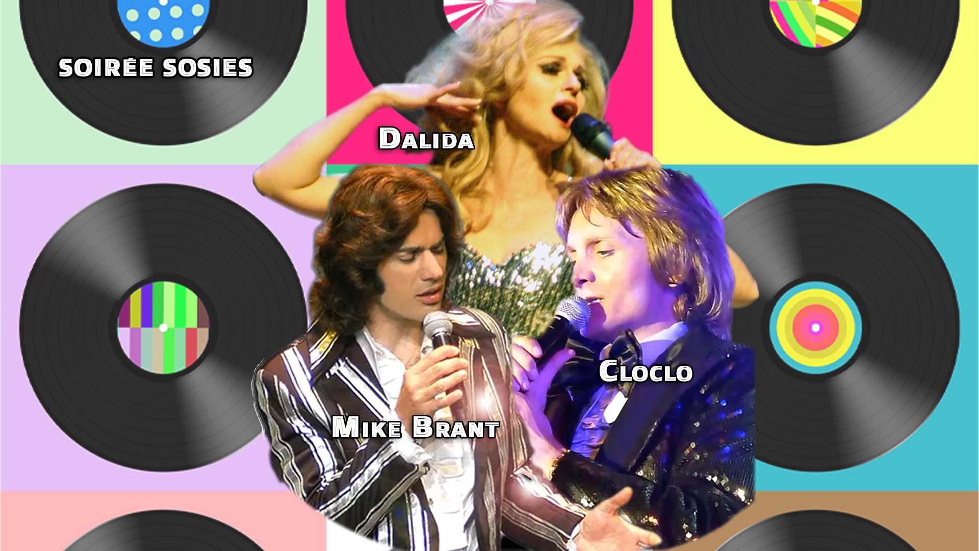 Claude gerard production présente les trois sosies Mike Brant Cloclo Dalida